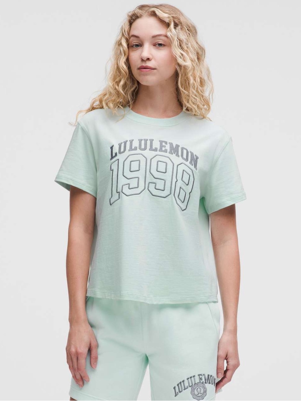 Lululemon Relaxed-Fit Cotton Jersey T-Shirt Graphic - Mint Breeze